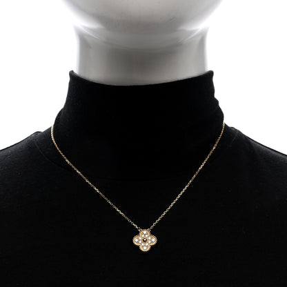 Van Cleef & Arpels 18K Yellow Gold Diamond Vintage Alhambra Pendant Necklace 2 of 5