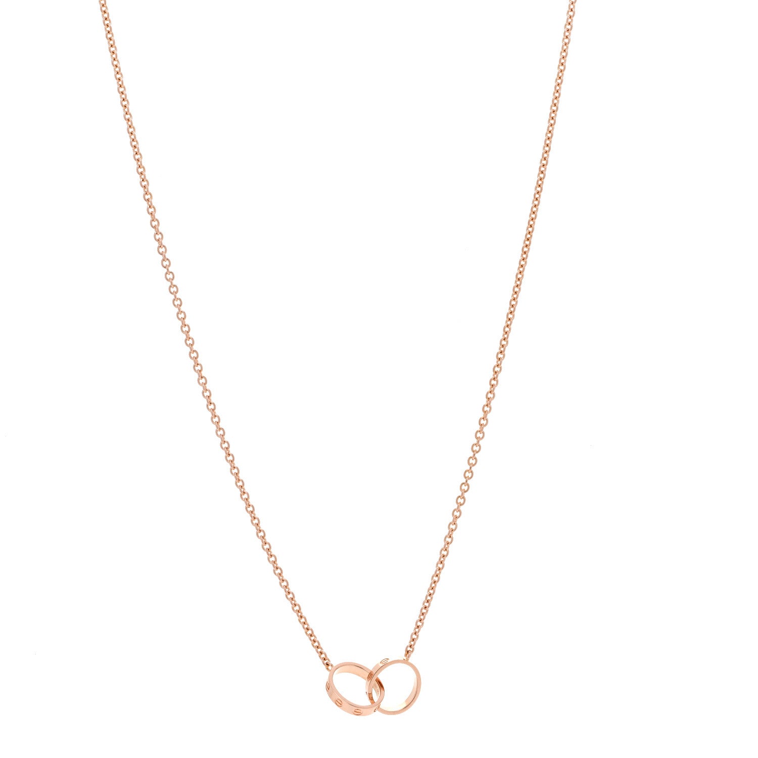 Cartier 18K Pink Gold Interlocking LOVE Necklace 1 of 6