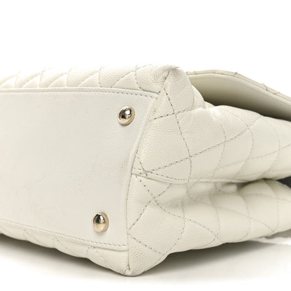 Chanel Caviar Quilted Small Coco Handle Flap White 10 of 10
