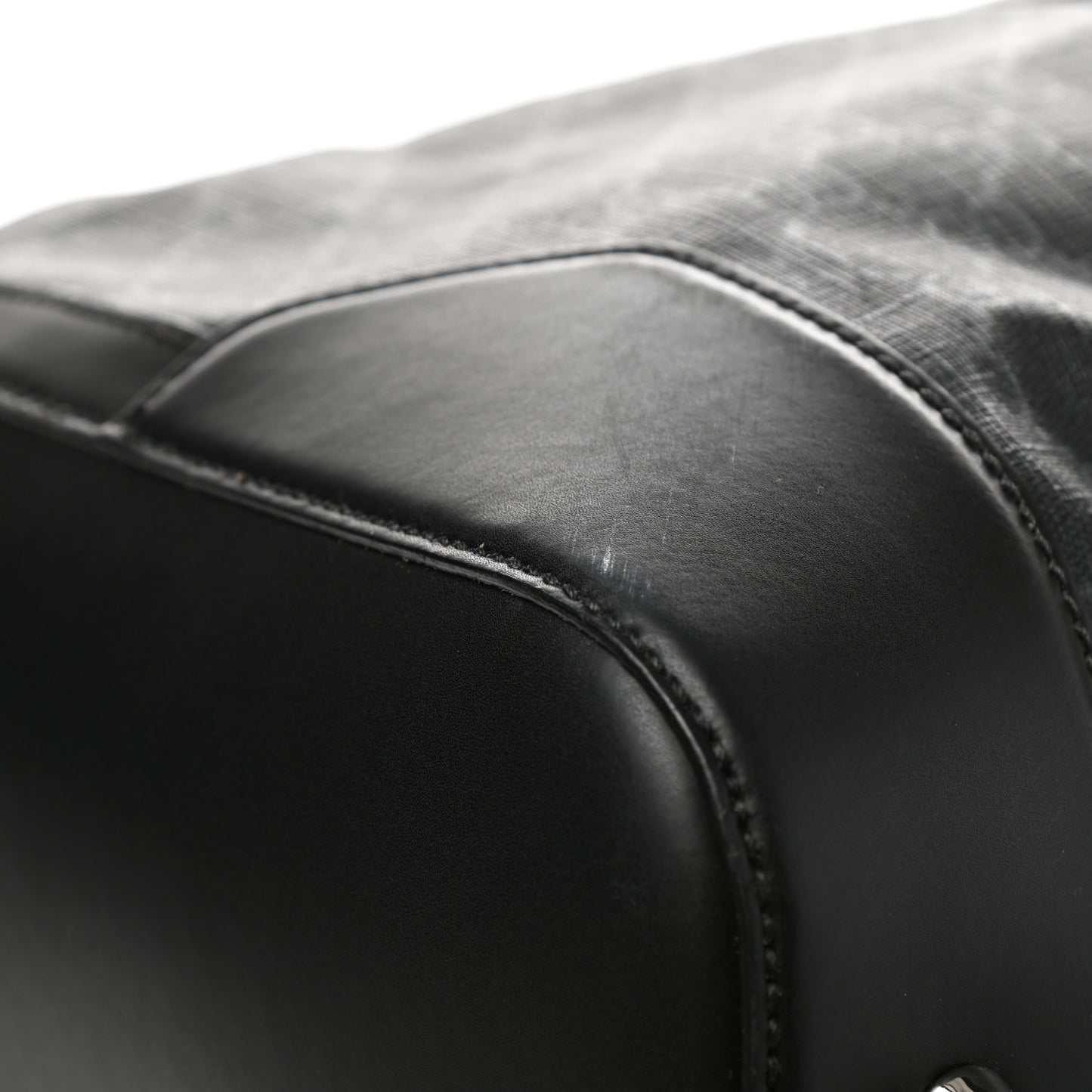 Soft GG Supreme Monogram Appia Calfskin Web Large Carry On Duffle Bag Black Grey