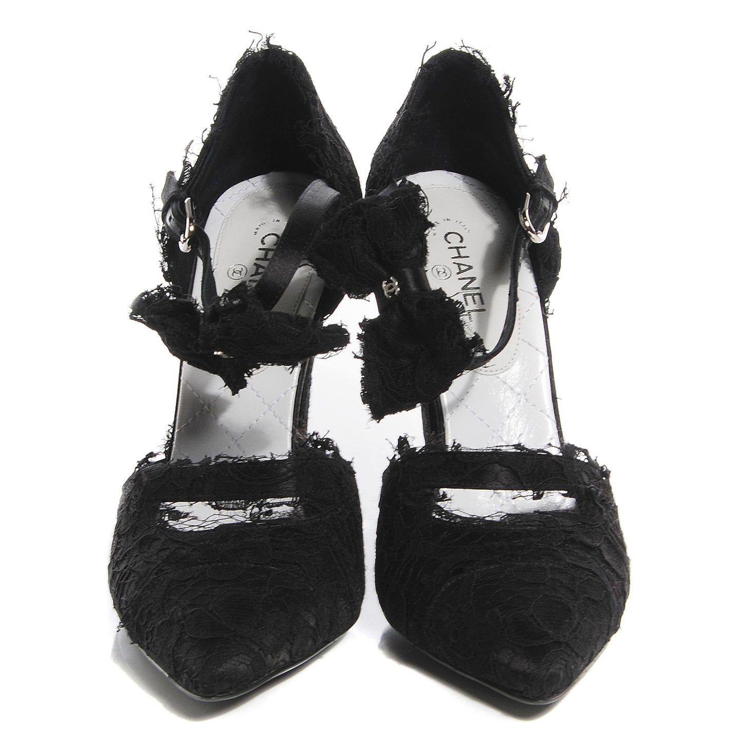 Lace Ankle Strap Pumps Black 37