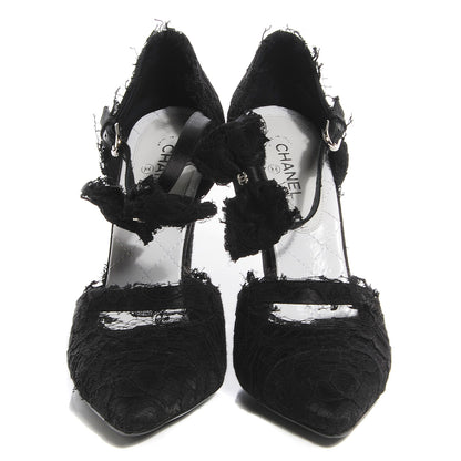 Chanel Lace Ankle Strap Pumps Black 37 2 of 6