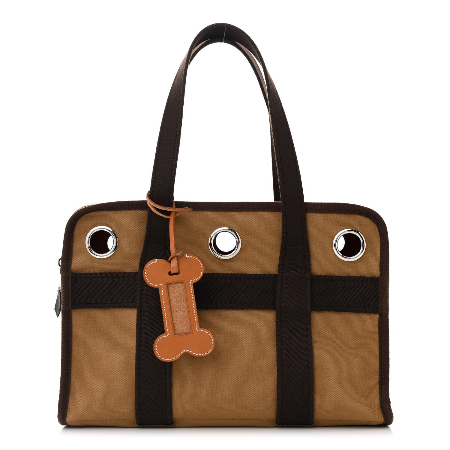 Hermes Polyamide Cotton Carrying Dog Bag Fauve Feu 1 of 13