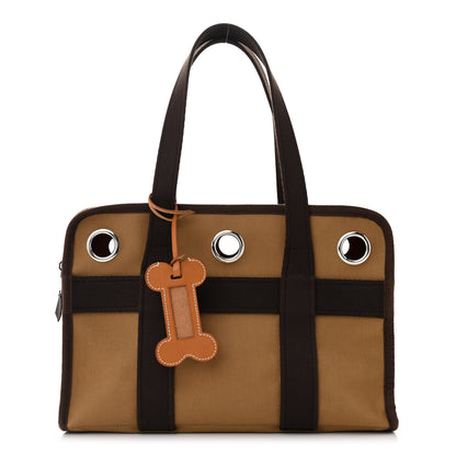 Hermes Polyamide Cotton Carrying Dog Bag Fauve Feu 1 of 13