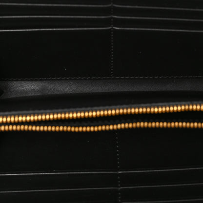Tom Ford Calfskin Lizard Embossed TF Zip Around Wallet Black 5 of 6
