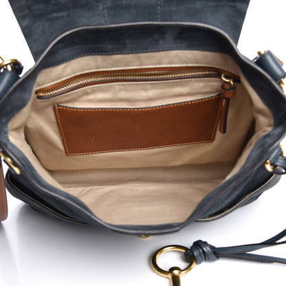 Chloe Suede Medium Lexa Shoulder Bag Silver Blue 7 of 21