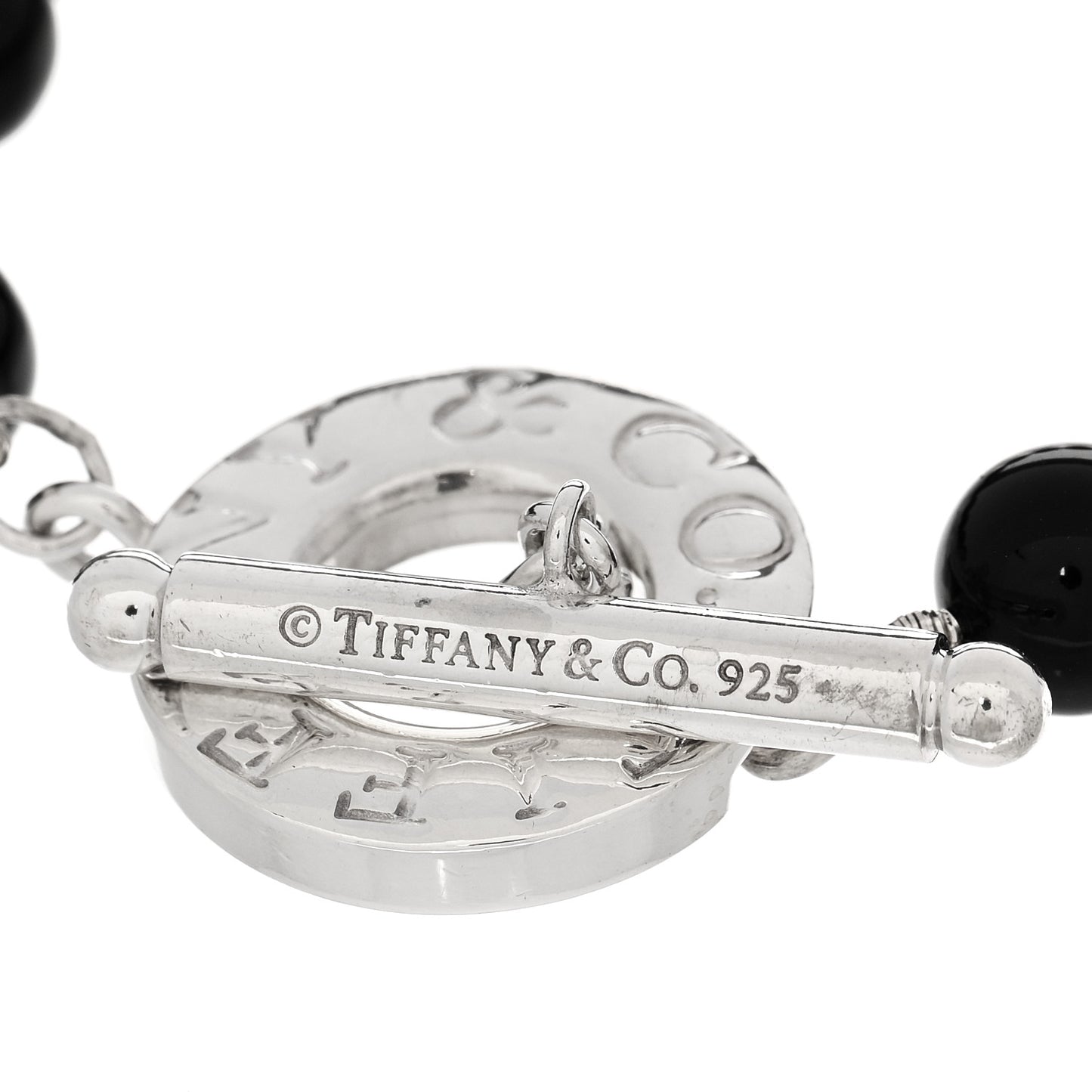Sterling Silver Black Onyx Bead Toggle Bracelet