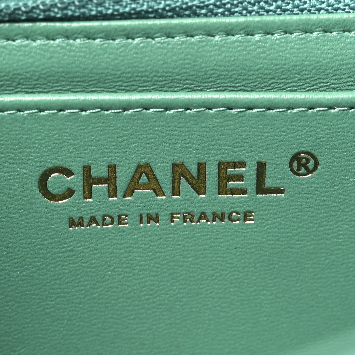 Iridescent Lambskin Quilted Mini Rectangular Flap Green