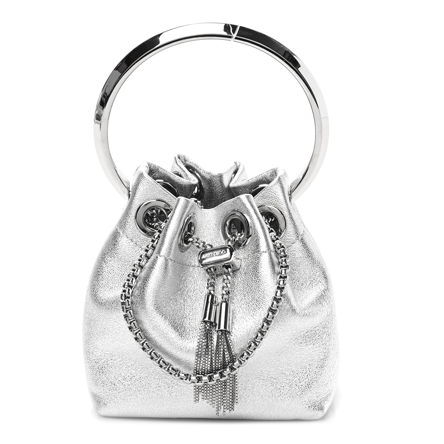 Jimmy Choo Metallic Nappa Micro Bon Bon Bag Silver 1 of 9