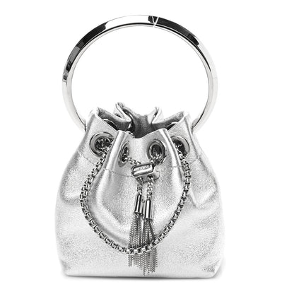Jimmy Choo Metallic Nappa Micro Bon Bon Bag Silver 1 of 9