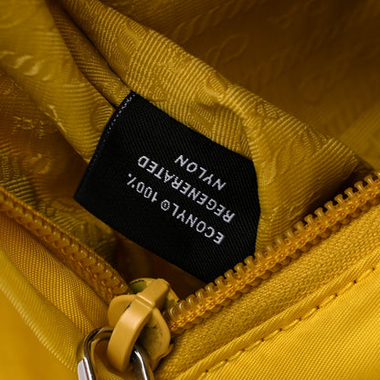 Prada Re-Nylon Vitello Metal Triangle Logo Sling Backpack Giallo 7 of 11