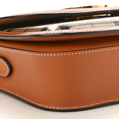 Burberry Calfskin Check Small Elizabeth Bag Briar Brown 8 of 9