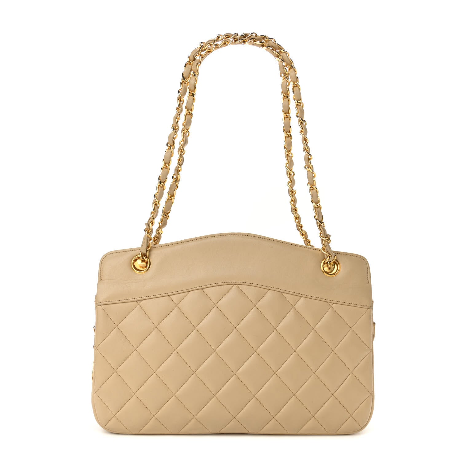 Chanel Lambskin Quilted Shoulder Bag Beige 1 of 11