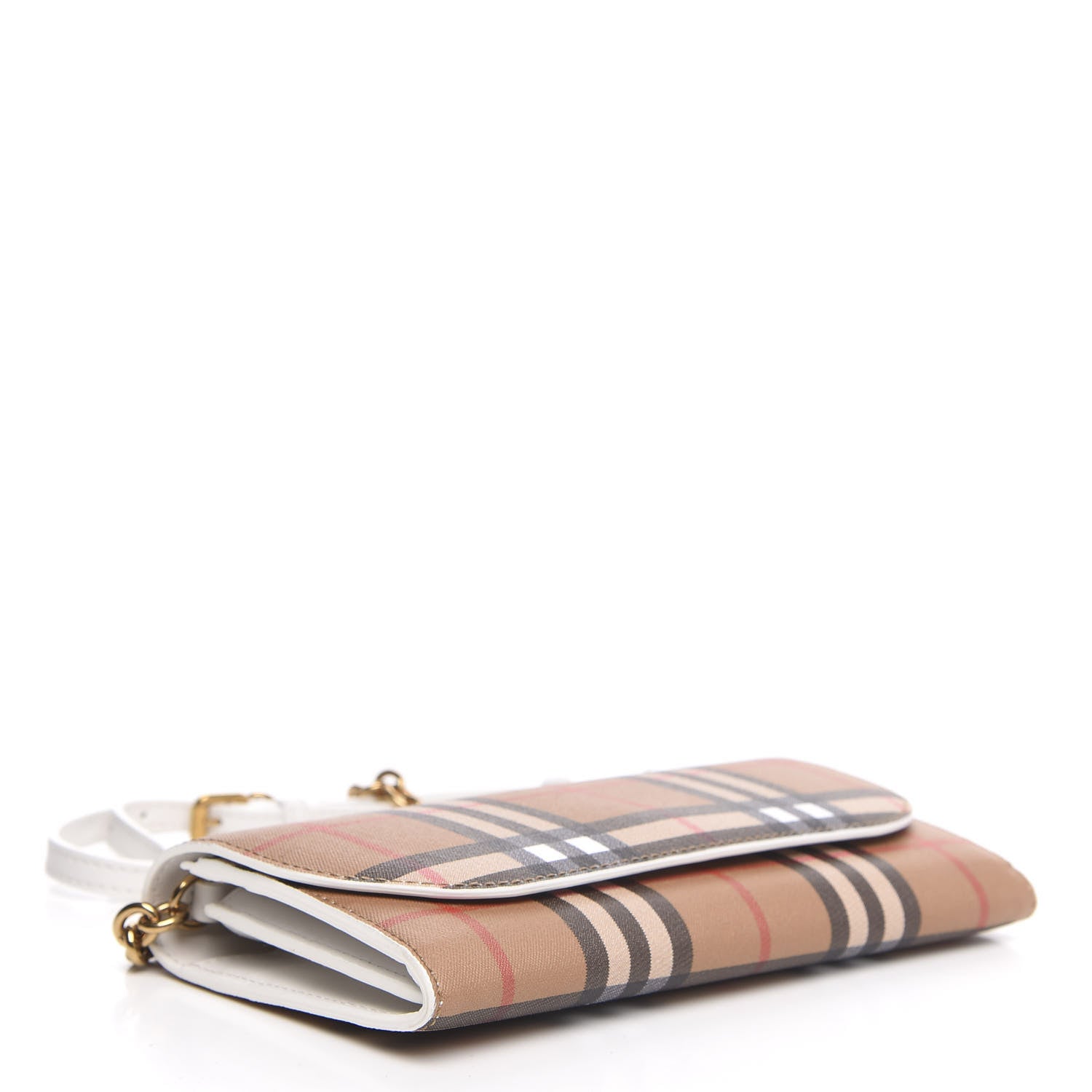 Burberry Vintage Check Henley Wallet On Chain Chalk White 4 of 9