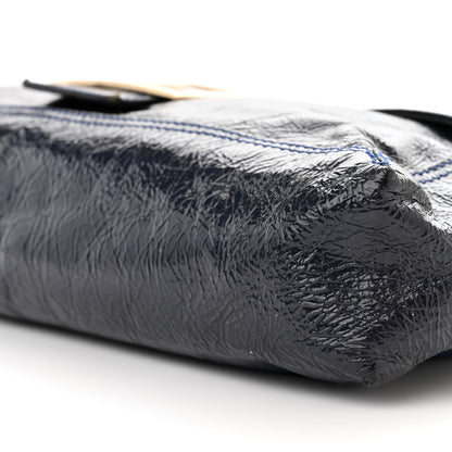 Fendi Vitello Naplak Large Convertible Baguette Blue 9 of 9