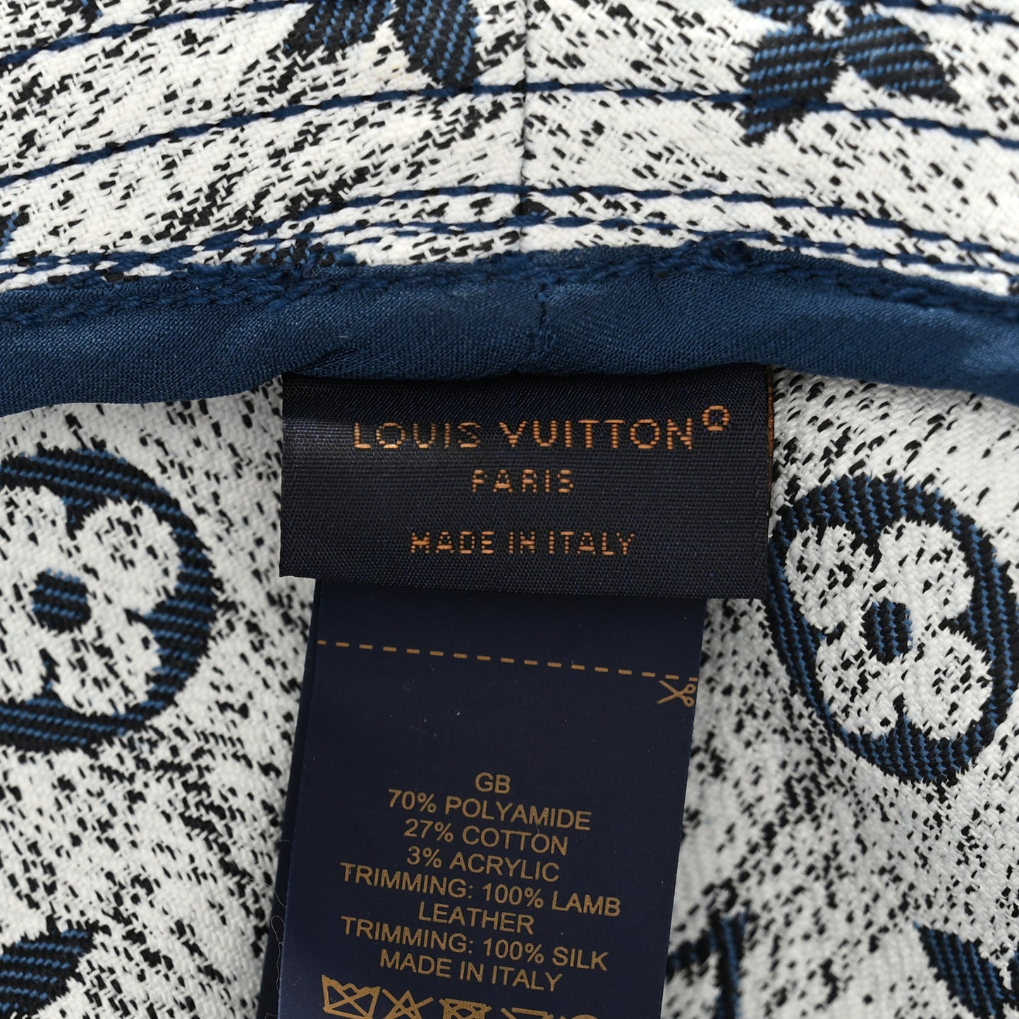 Monogram Denim Jacquard Bob Bucket Hat S Blue