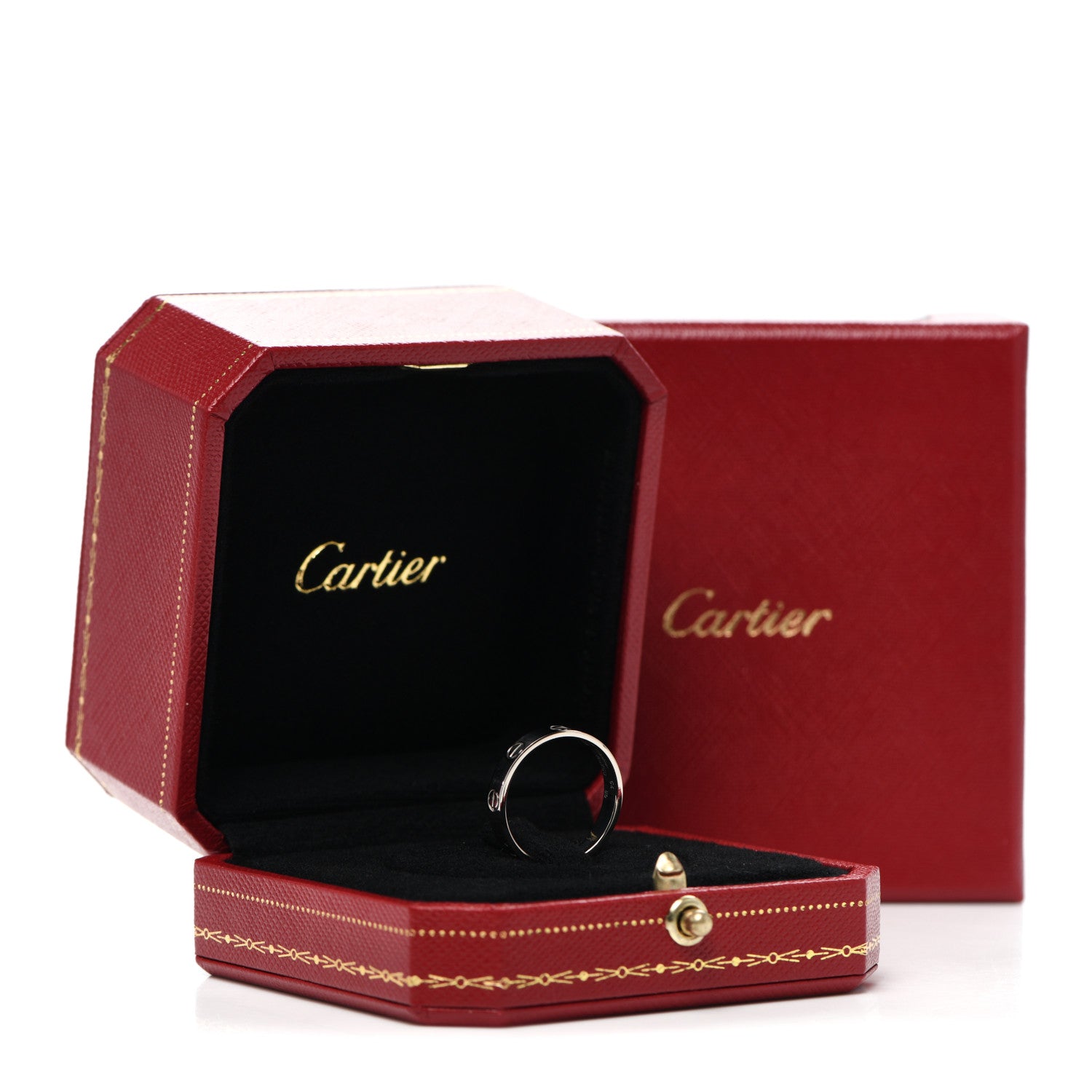 Cartier 18K White Gold 3.5mm LOVE Wedding Band Ring 54 6.75 6 of 6