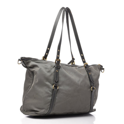 Prada Tessuto Nylon Saffiano Tote Grey 3 of 10