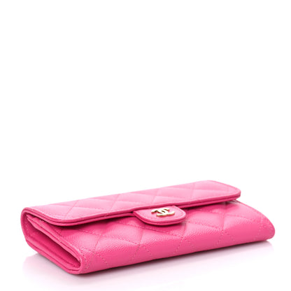 Chanel Caviar Quilted Medium Flap Wallet Dark Pink 4 of 9