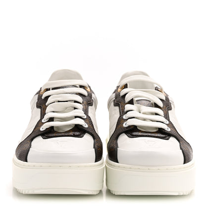 Louis Vuitton Calfskin Embossed Monogram Time Out Sneakers 39 White 3 of 9