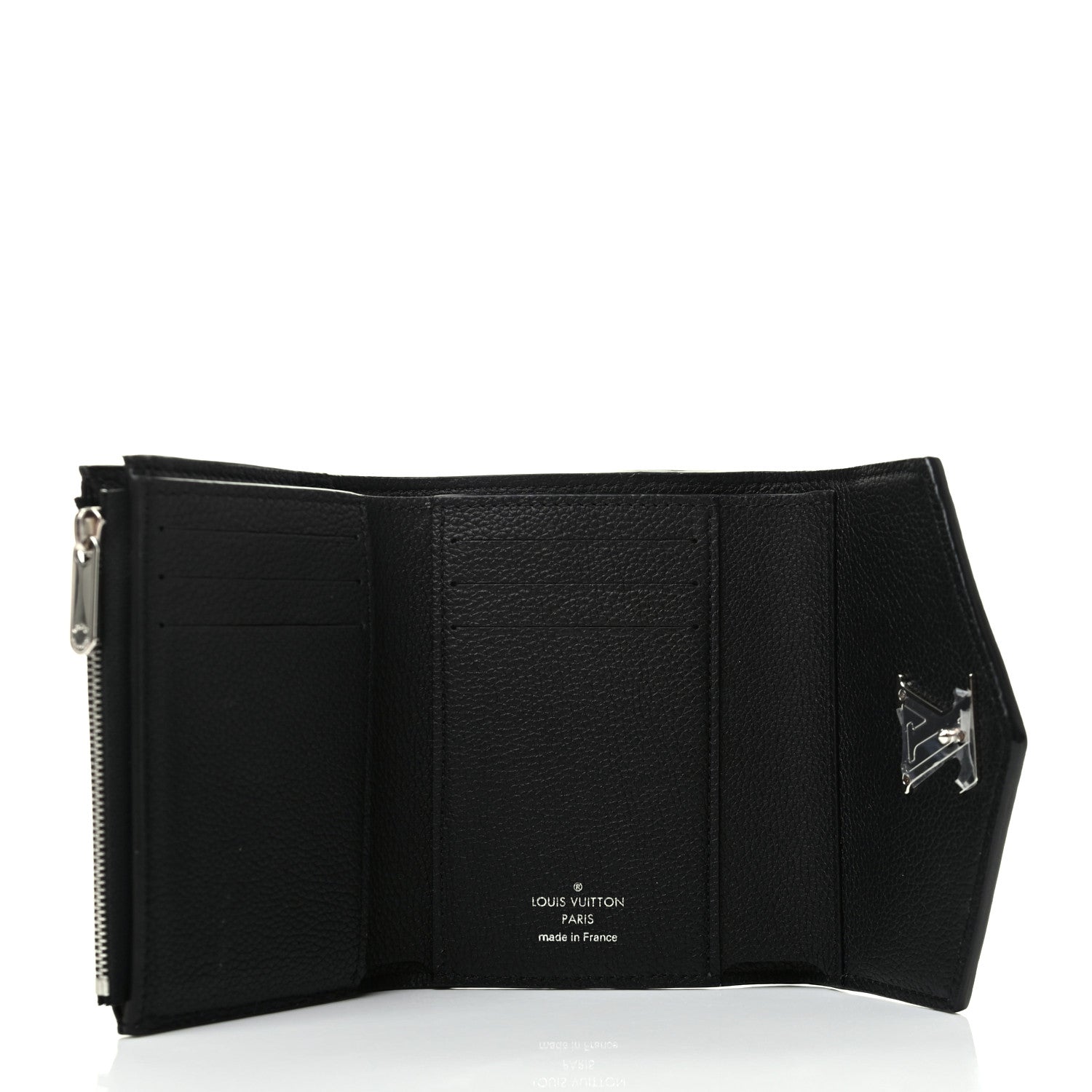 Louis Vuitton Soft Calfskin My Lockme Compact Wallet Black 6 of 8