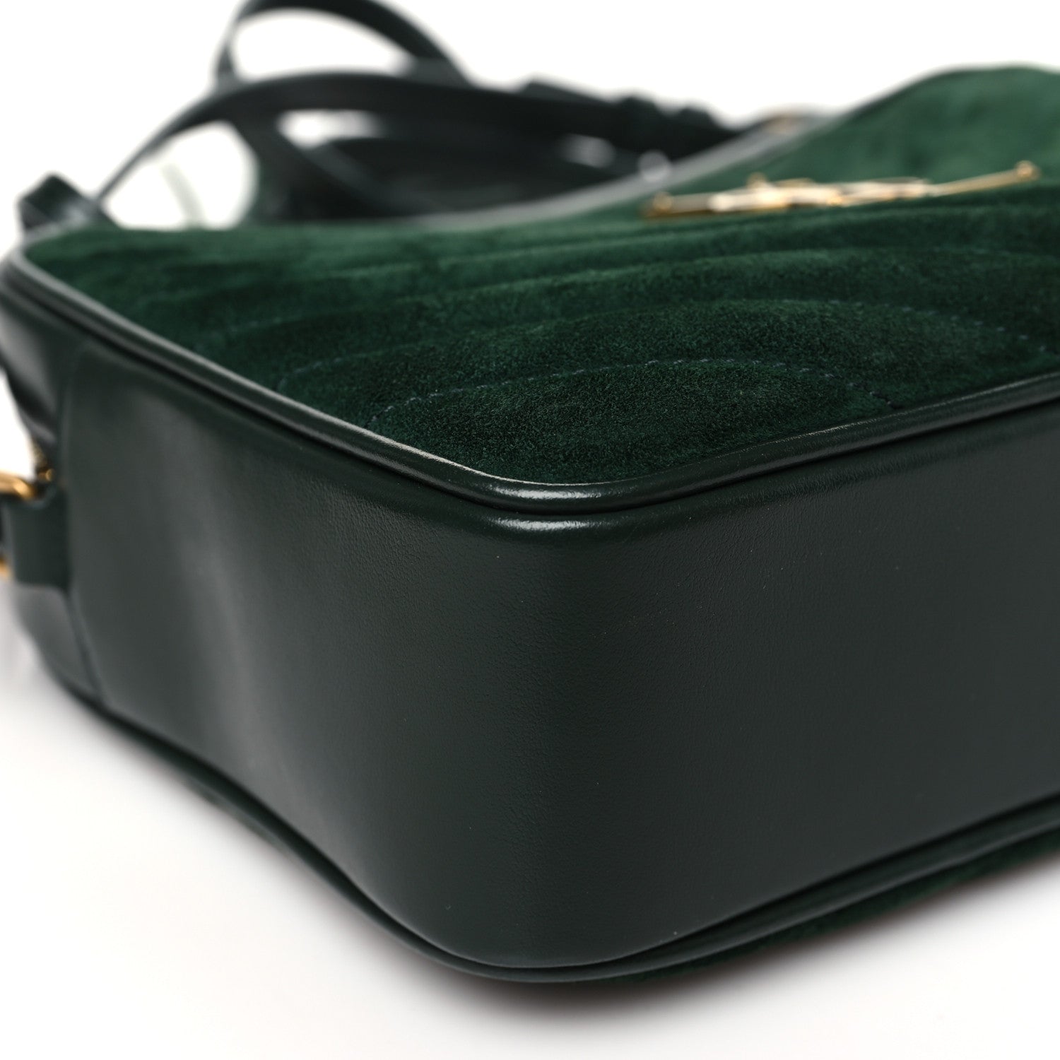 Saint Laurent Suede Calfskin Monogram Lou Camera Bag Vert Fonce 9 of 12