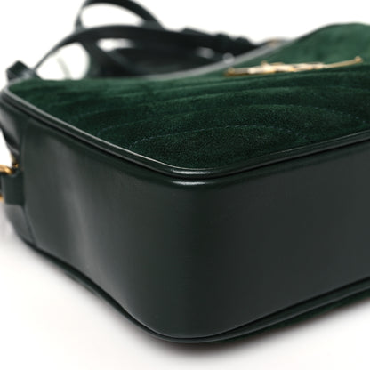 Saint Laurent Suede Calfskin Monogram Lou Camera Bag Vert Fonce 9 of 12