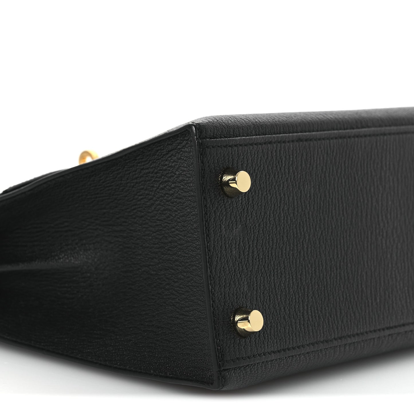 Chevre Mysore Horseshoe Kelly Sellier 25 Black Rose Pourpre