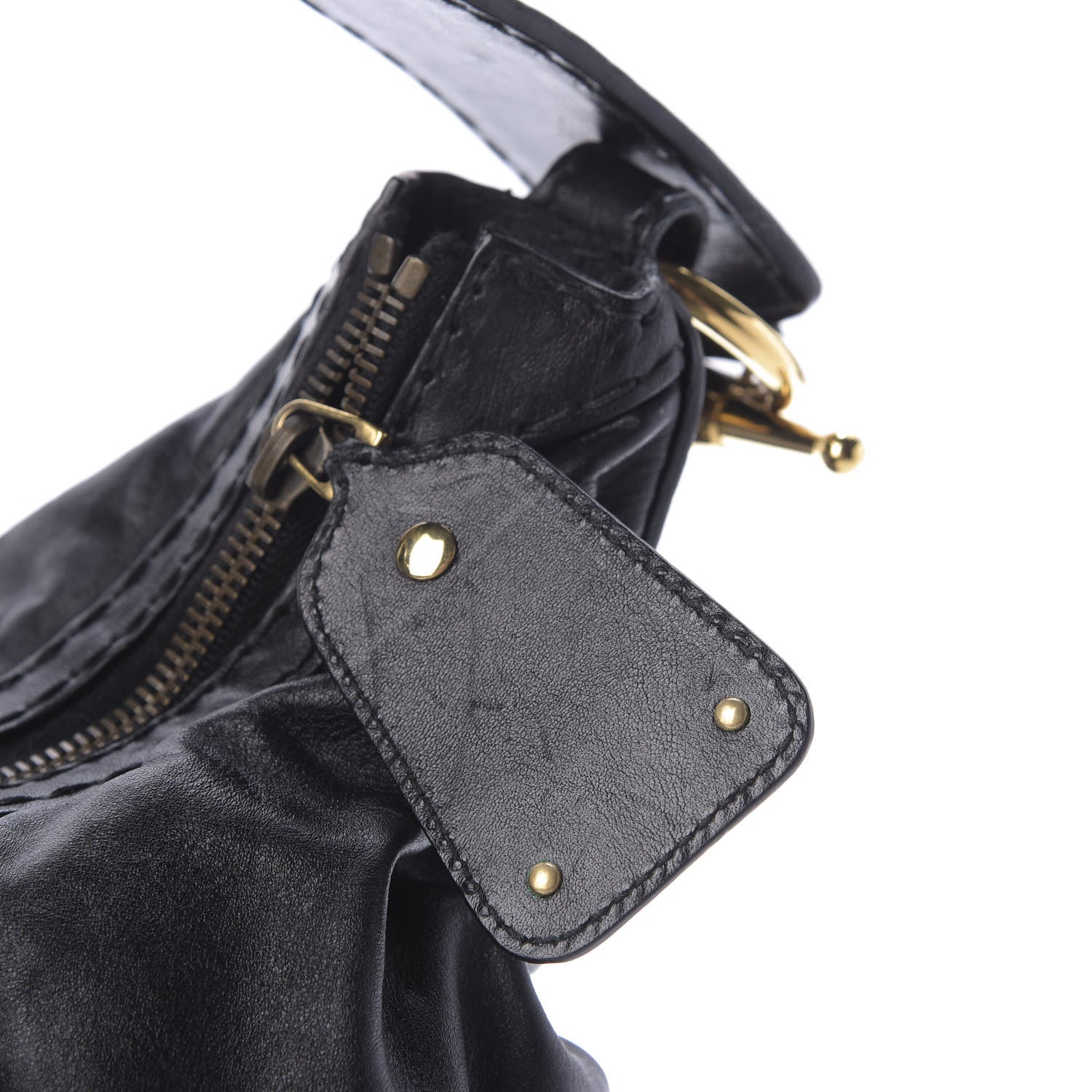 Gucci Calfskin Medium Jockey Hobo Black 10 of 12