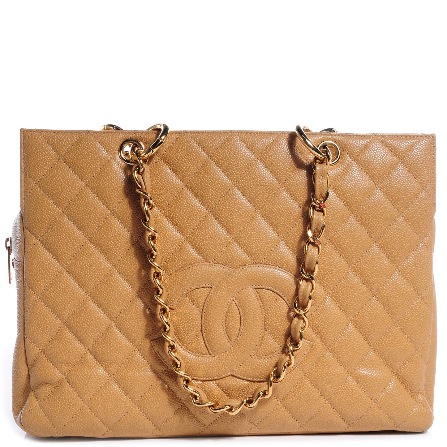 Caviar Quilted Grand Timeless Tote GTT Beige