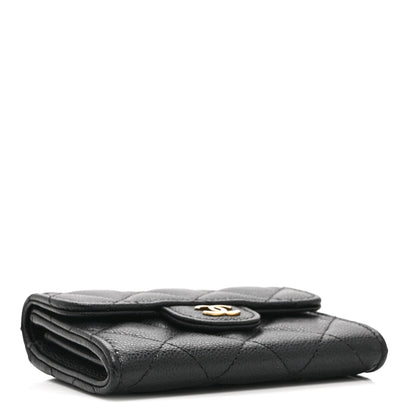Chanel Caviar Quilted Flap Card Holder Wallet Black 4 of 10