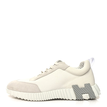 Hermes Goatskin Suede Mens Bouncing Sneakers 41 White 1 of 9