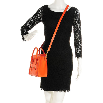 Celine Smooth Calfskin Nano Luggage Burnt Orange 2 of 8