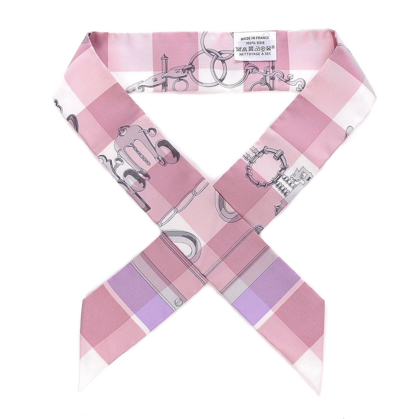 Silk Mors Et Gourmettes Vichy Twilly Parme Mauve White