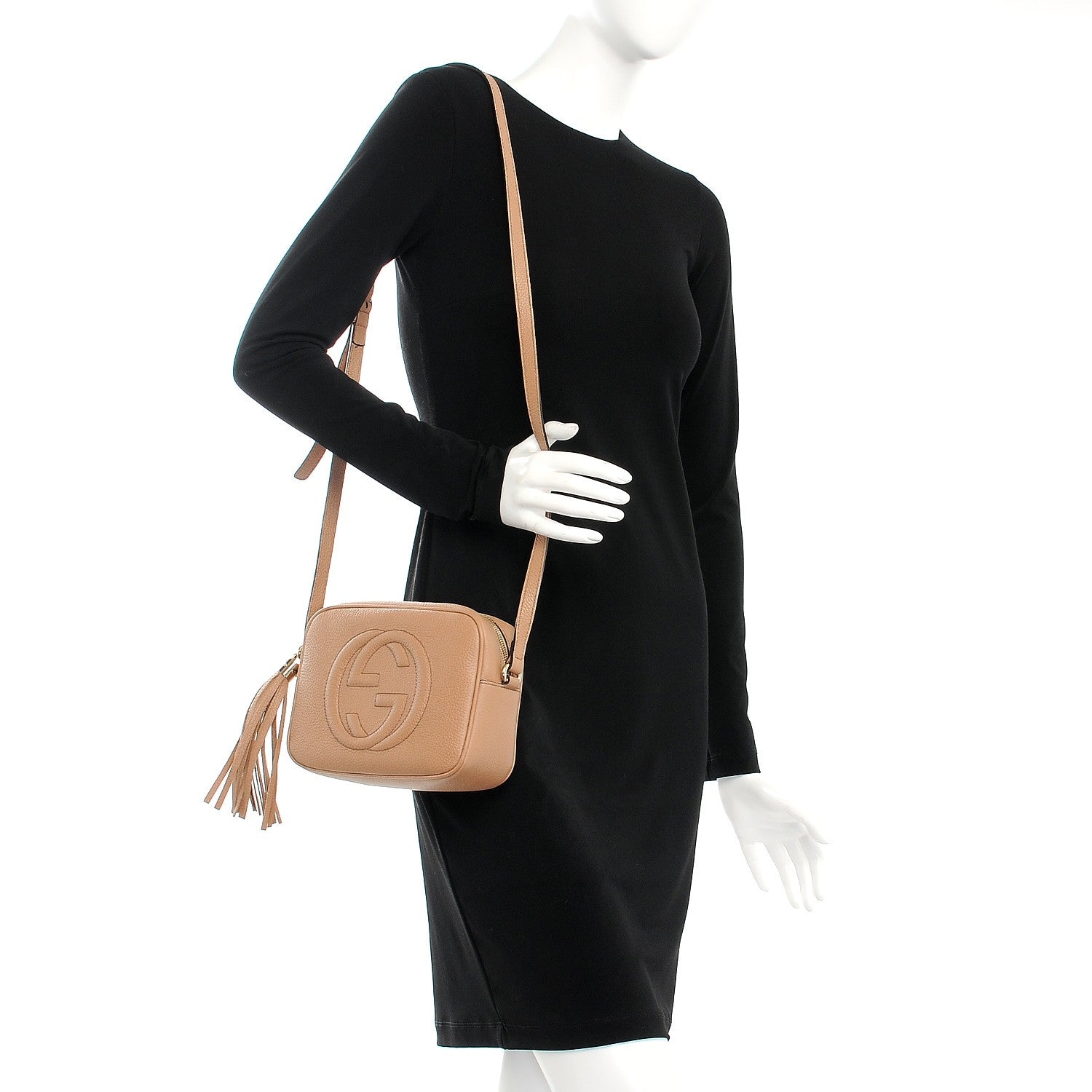 Gucci Pebbled Calfskin Small Soho Disco Bag Camelia 2 of 11