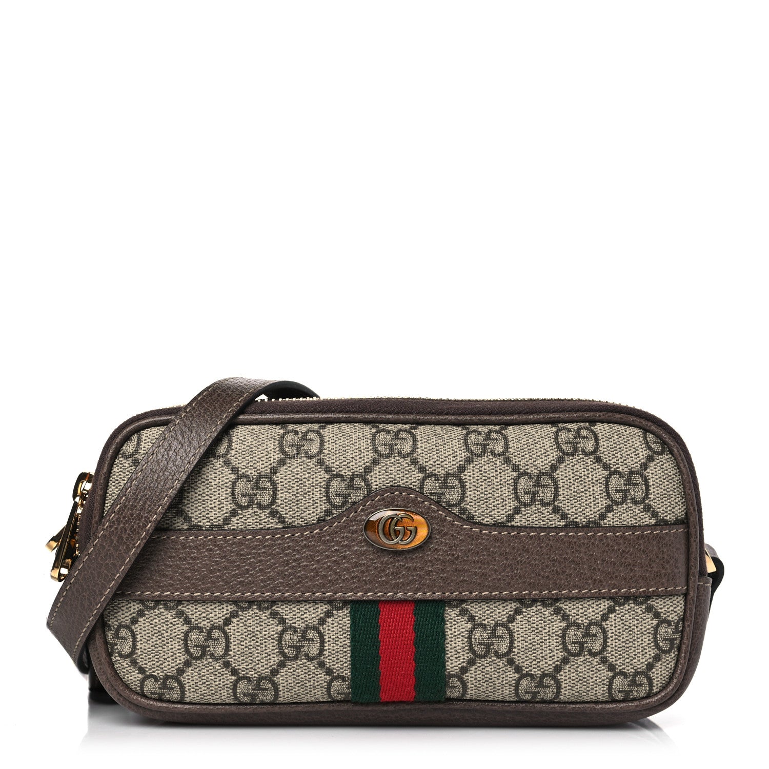 Gucci GG Supreme Monogram Web Mini Ophidia GG Bag Brown 1 of 11