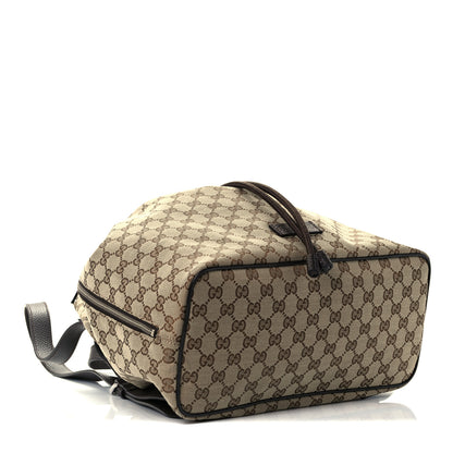 Gucci Monogram Dollar Calfskin O Drawstring Backpack Beige Ebony Testa di Moro Dark Chocolate 4 of 13