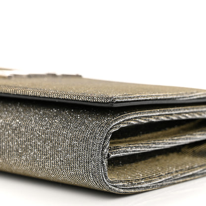 Saint Laurent Metallic Sparkle Fabric Monogram Chain Wallet Anthracite 9 of 9