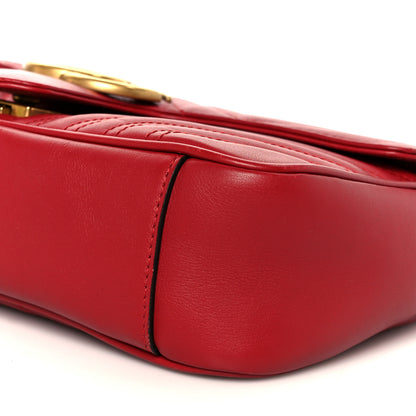 Gucci Calfskin Matelasse Small GG Marmont Shoulder Bag Hibiscus Red 11 of 11