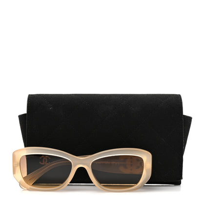 Chanel Acetate Rectangle Sunglasses 5493 Light Yellow Light Yellow 8 of 8