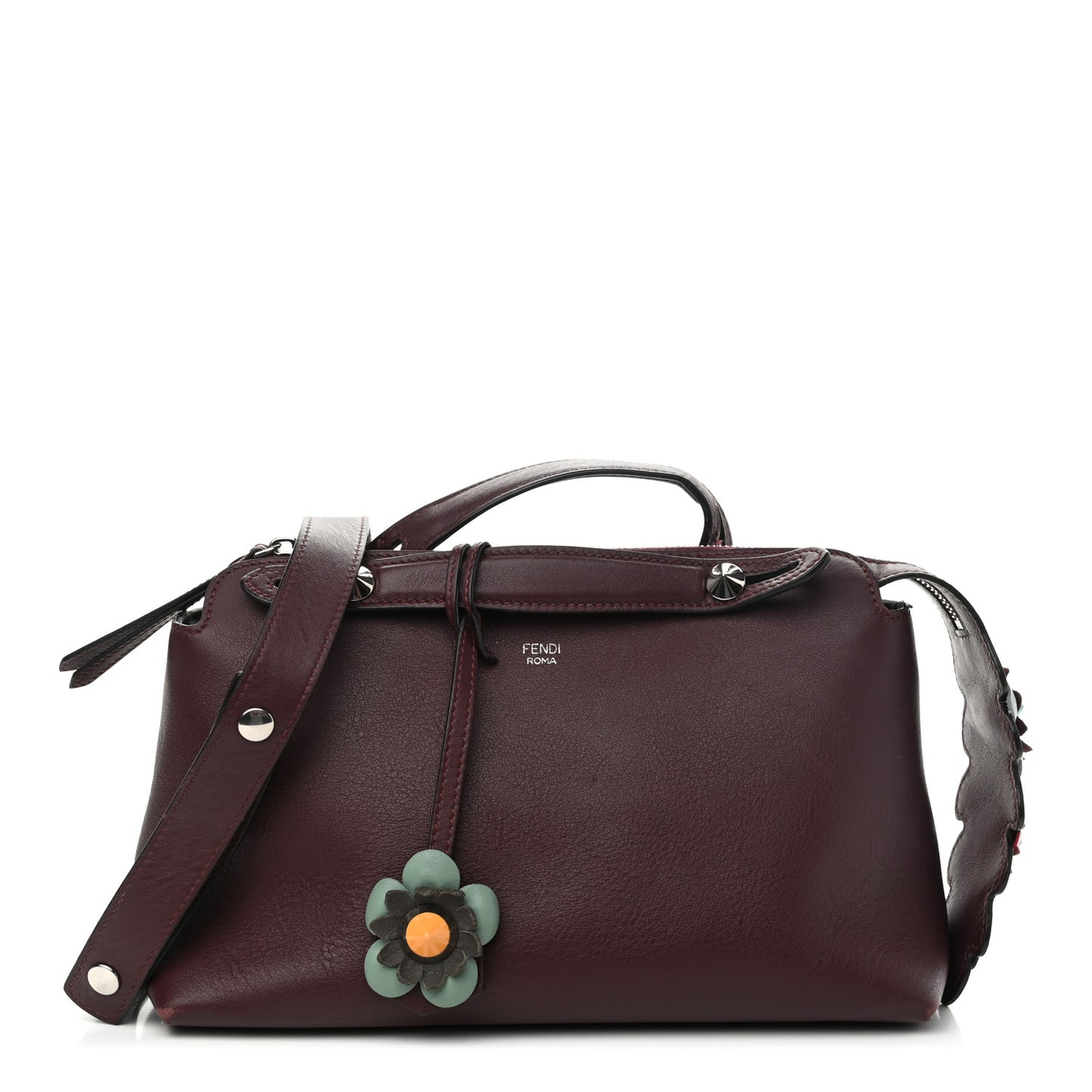 Vitello Dolce Flowerland Studded Medium By The Way Boston Bag Bordeaux Multicolor