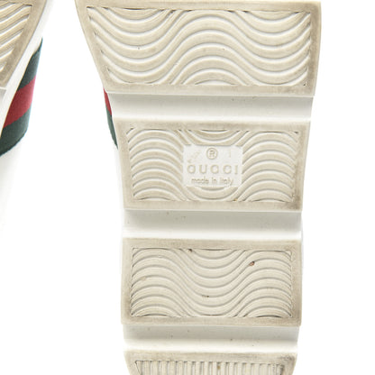 Gucci Calfskin Web Bee Embroidered Womens Ace Platform Sneakers 37 White 6 of 12