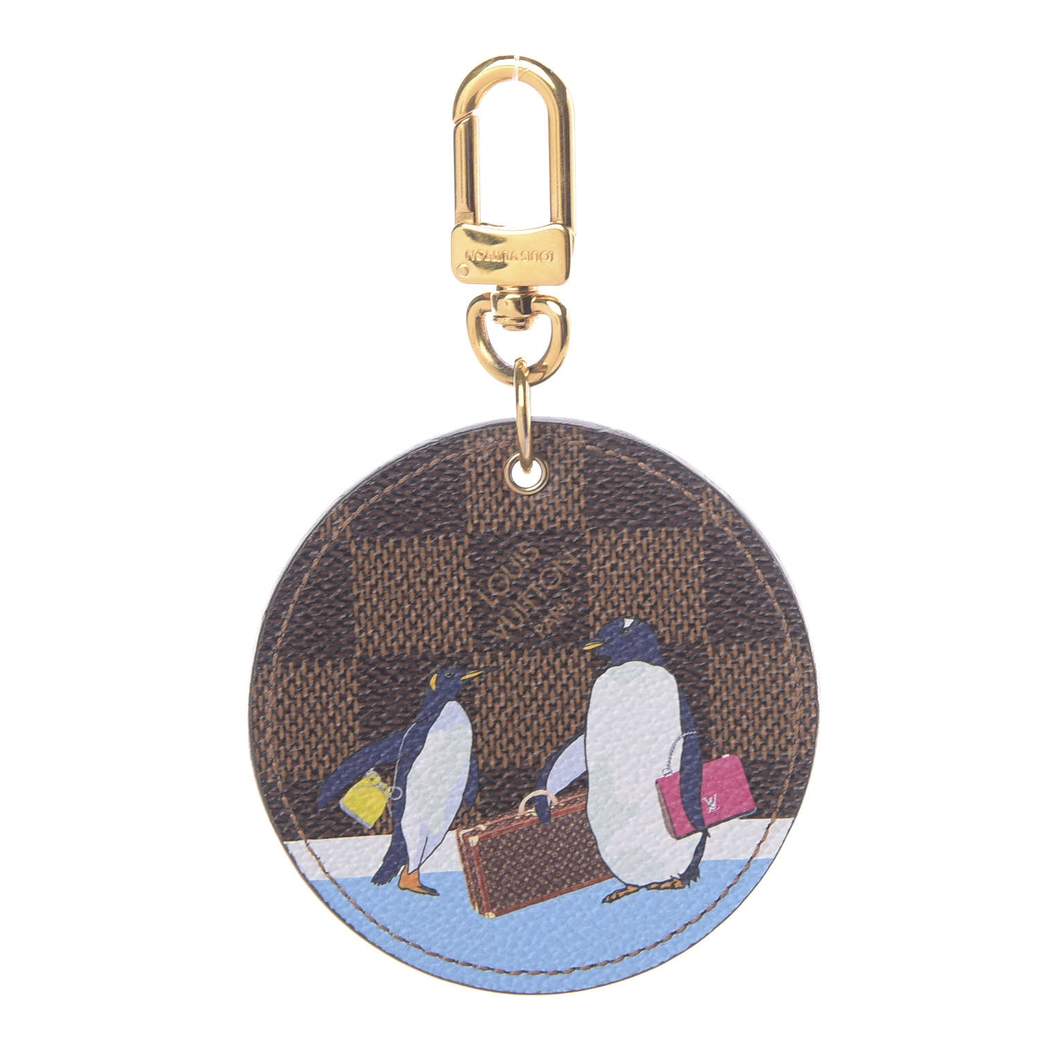 Louis Vuitton Damier Ebene Illustre Manchot Bag Charm Key Ring 1 of 3