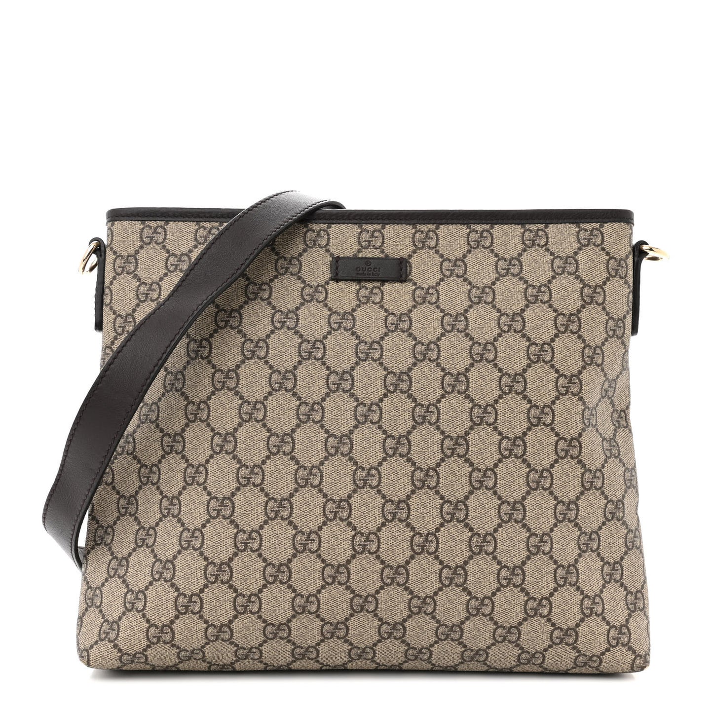 GG Plus Monogram Medium Flat Messenger Bag Dark Brown