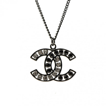Chanel Ruthenium Crystal CC Necklace Black 3 of 4