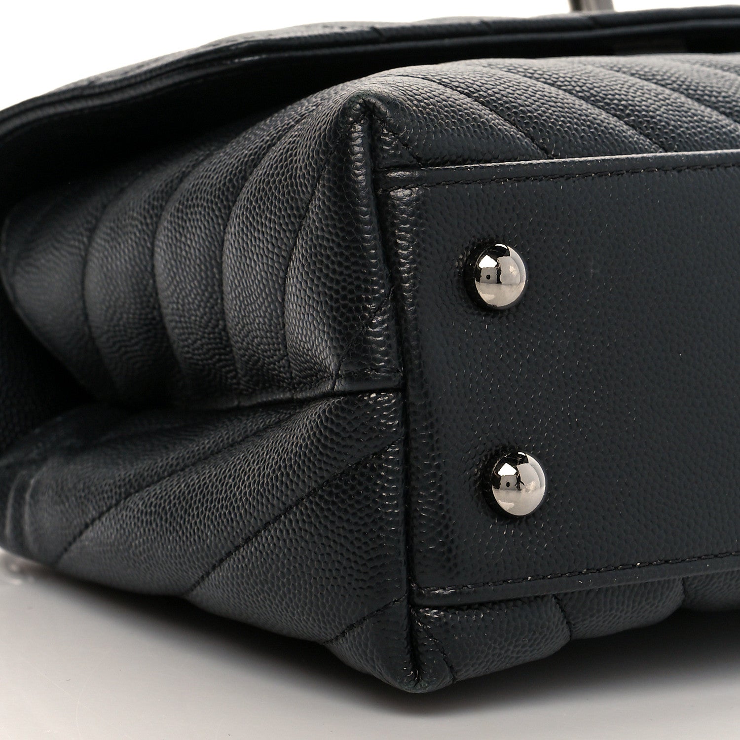 Chanel Caviar Chevron Quilted Mini Coco Handle Flap Black 9 of 11