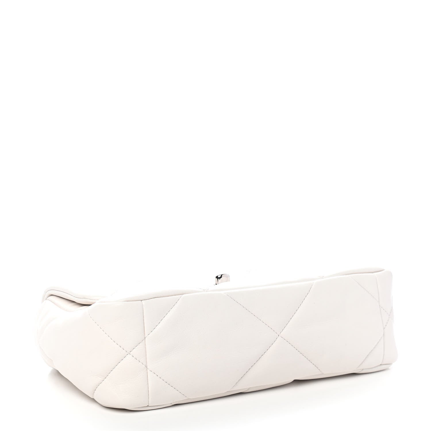 Chanel Glossy Calfskin Quilted Medium Chanel 19 Flap White Black 3 of 8