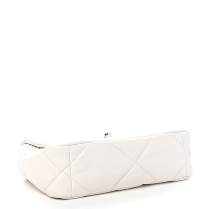 Chanel Glossy Calfskin Quilted Medium Chanel 19 Flap White Black 3 of 8