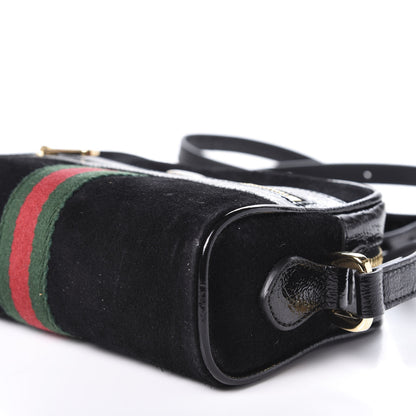 Gucci Suede Patent Web Mini Ophidia Shoulder Bag Black 7 of 9
