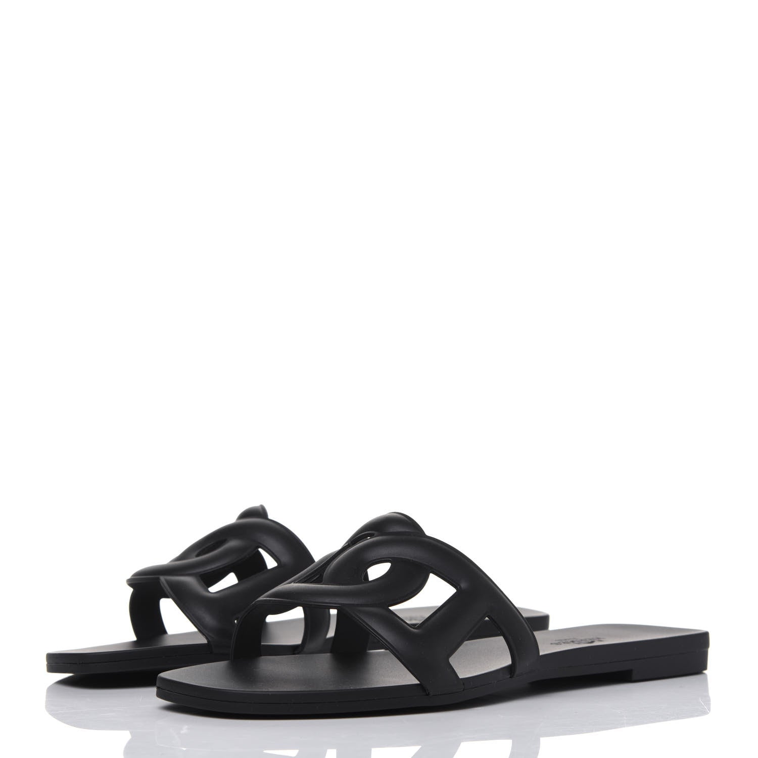 Hermes Rubber Aloha Sandals 36 Black 3 of 8